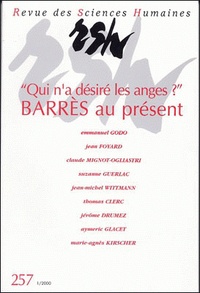 Emmanuel Godo - Revue des Sciences Humaines N° 257, 1/2000 : "Qui n'a désiré les anges ?" - Barrès au présent.