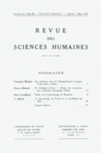  PU du Septentrion - Revue des Sciences Humaines N° 65, 1/1952 : .