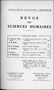  PU du Septentrion - Revue des Sciences Humaines N° 83, 7/1956 : .