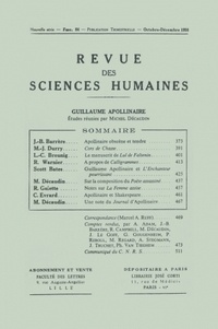  PU du Septentrion - Revue des Sciences Humaines N° 84, 10/1956 : .
