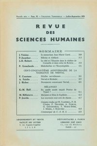  PU du Septentrion - Revue des Sciences Humaines N° 91, 7/1958 : .