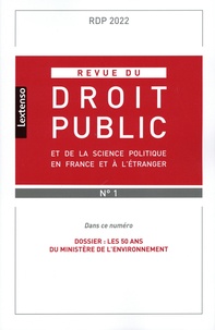 Yves Gaudemet - Revue du droit public et de la science politique en France et à l'étranger N° 1, janvier-février 2022 : Les 50 ans du ministère de l'environnement.