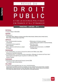 Revue du droit public et de la science politique en France et à l'étranger N° 2, 2025