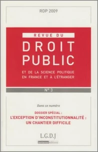 Revue du droit public et de la science politique en France et à l'étranger N° 3, mai-juin 2009