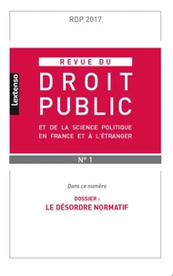 Revue du droit public N° 1, janvier 2017