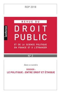Revue du droit public N° 2, mai 2018