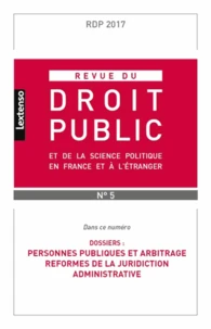 Revue du droit public N° 5, octobre 2017
