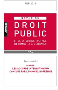 Revue du droit public N° 6/2016