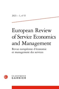 Revue européenne d'économie et management des services N° 15, 2023-1