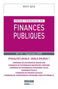 Revue française de finances publiques N° 131
