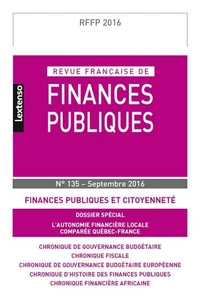 Revue française de finances publiques N° 135-2016