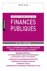 Revue française de finances publiques N° 142, mai 2018