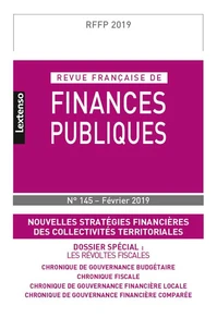 Revue française de finances publiques N° 145, février 2019