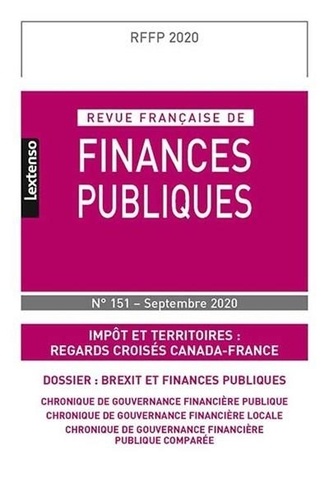 LGDJ - Revue française de finances publiques N° 151, septembre 2020 : .