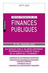 Revue française de finances publiques N° 152, novembre 2020