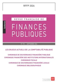 Revue française de finances publiques N° 175, septembre 2026