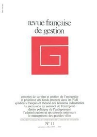 Revue française de gestion N° 11, septembre-octobre 1977