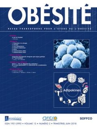  Anonyme - Revue francophone pour l'étude de l'obésité Volume 13 N° 2, Juin 2018 : .