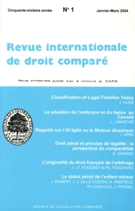 Revue internationale de droit comparé, année 2004, N° 1 à 4