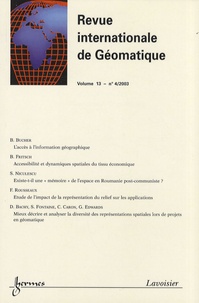 Bernard Fritsch - Revue internationale de géomatique Volume 13 N° 4/2003 : .