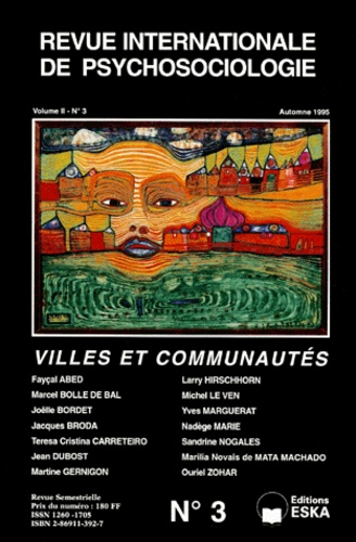  Eska - Revue internationale de psychosociologie N° 3, Automne 1995 : .