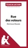 Agnès Fleury - Rue des voleurs de Mathias Enard - Fiche de lecture.