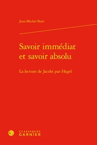 Savoir immédiat et savoir absolu