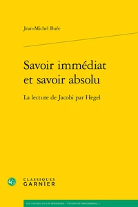 Savoir immédiat et savoir absolu