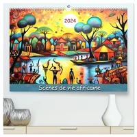 Scènes de vie africaine  (Calendrier mural 2026 DIN A2 vertical) calendrier de bureau