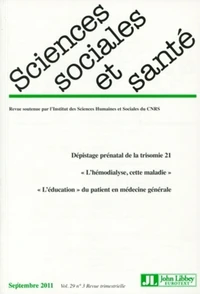 Sciences Sociales et Santé N° 29, septembre 2011