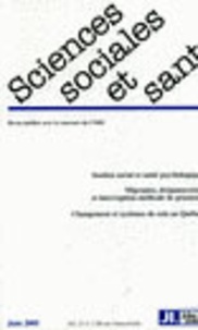  John Libbey - Sciences Sociales et Santé Volume 23 N° 2, Juin : .