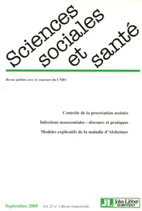 Sciences Sociales et Santé Volume 23 N° 3, Septembre 2005