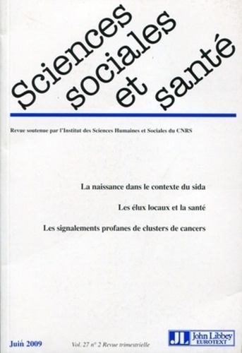 Sylvie Fainzang et Janine Pierret - Sciences Sociales et Santé Volume 27 N° 2, Juin : .