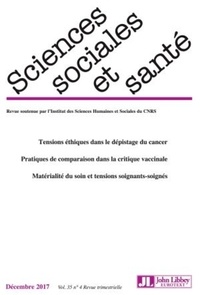François-Xavier Schweyer et Pascale Bourret - Sciences Sociales et Santé Volume 35 N° 4, décembre 2017 : .