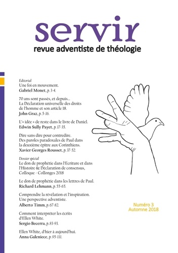 Gabriel Monet - Servir - Revue adventiste de théologie N° 3, automne 2018 : .