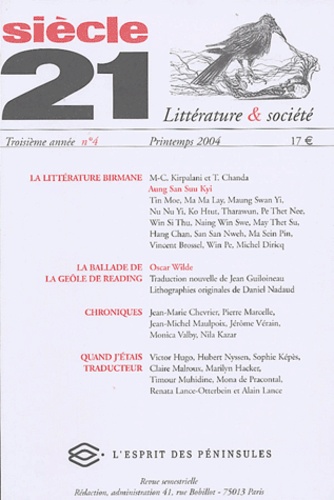 Suu-Kyi Aung San et Oscar Wilde - Siècle 21 N° 4 Printemps 2004 : La littérature birmane. La ballade de la geôle de Reading.