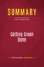 Publishing Businessnews - Summary: Getting Green Done - Review and Analysis of Auden Schendler's Book.