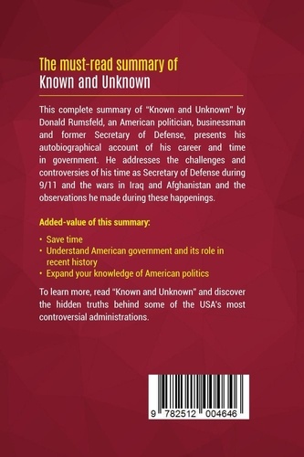 Summary: Known and Unknown. Review and Analysis of Donald Rumsfeld's Book