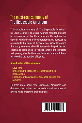 Summary: The Disposable American. Review and Analysis of Louis Uchitelle's Book