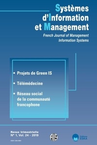 Régis Meissonier - Systèmes d'Information et Management Volume 24 N° 1/2019 : Réseau social de la communauté francophone.