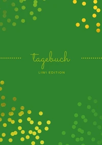 Tagebuch schön A5 liniert - 100 Seiten 90g/m² - Soft Cover goldene Punkte grün - FSC Papier