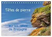 Têtes de pierre sur les côtes de Bretagne (Calendrier de bureau 2026 DIN A5 vertical), CALVENDO calendrier mensuel