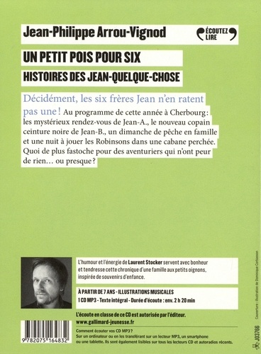 Un petit pois pour six. Histoires des Jean-Quelque-Chose  avec 1 CD audio MP3