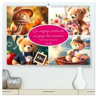 Un voyage enchanté au pays des oursons -Des oursons créés par l'IA  (Calendrier mural 2026 DIN A2 vertical) calendrier de bureau
