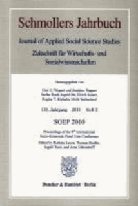 SOEP 2010 - Proceedings of the 9th International Socio-Economic Panel User Conference. Schmollers Jahrbuch, 131. Jg. (2011), Heft 2 (S. 207-429)..