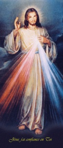 Soeur Faustine - Affiche Jésus miséricordieux 30*80 (livré en tube) - F9c.