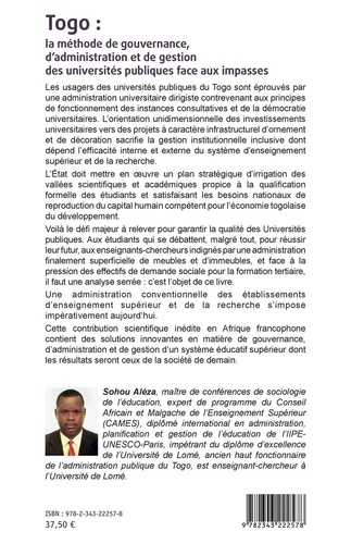 Togo : la méthode de gouvernance, d'administration et de gestion des universités publiques face aux impasses