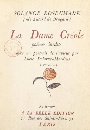 La dame créole. Poèmes inédits