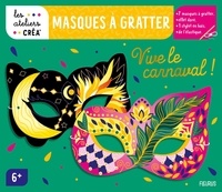  Solenne et  Thomas - Masques à gratter vive le carnaval ! - Avec 7 masques prédécoupés, plus de 3 mètres de fil élastique, 1 stylet en bois et 4 masques avec du doré.
