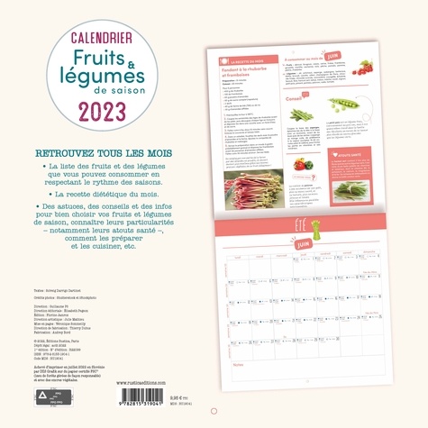 Calendrier Fruits et légumes de saison  Edition 2023